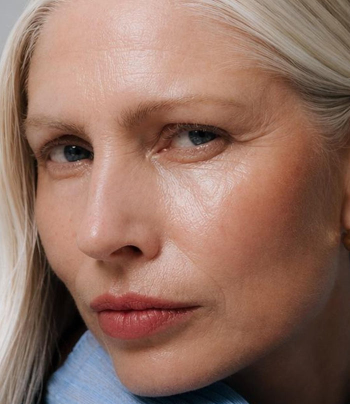 Portrait of a woman with silver hair