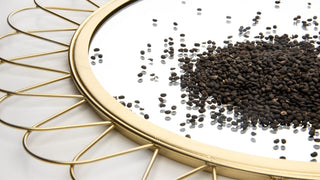 Bakuchiol seeds on mirror