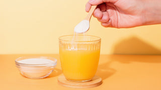 Orange collagen drink with powder supplement