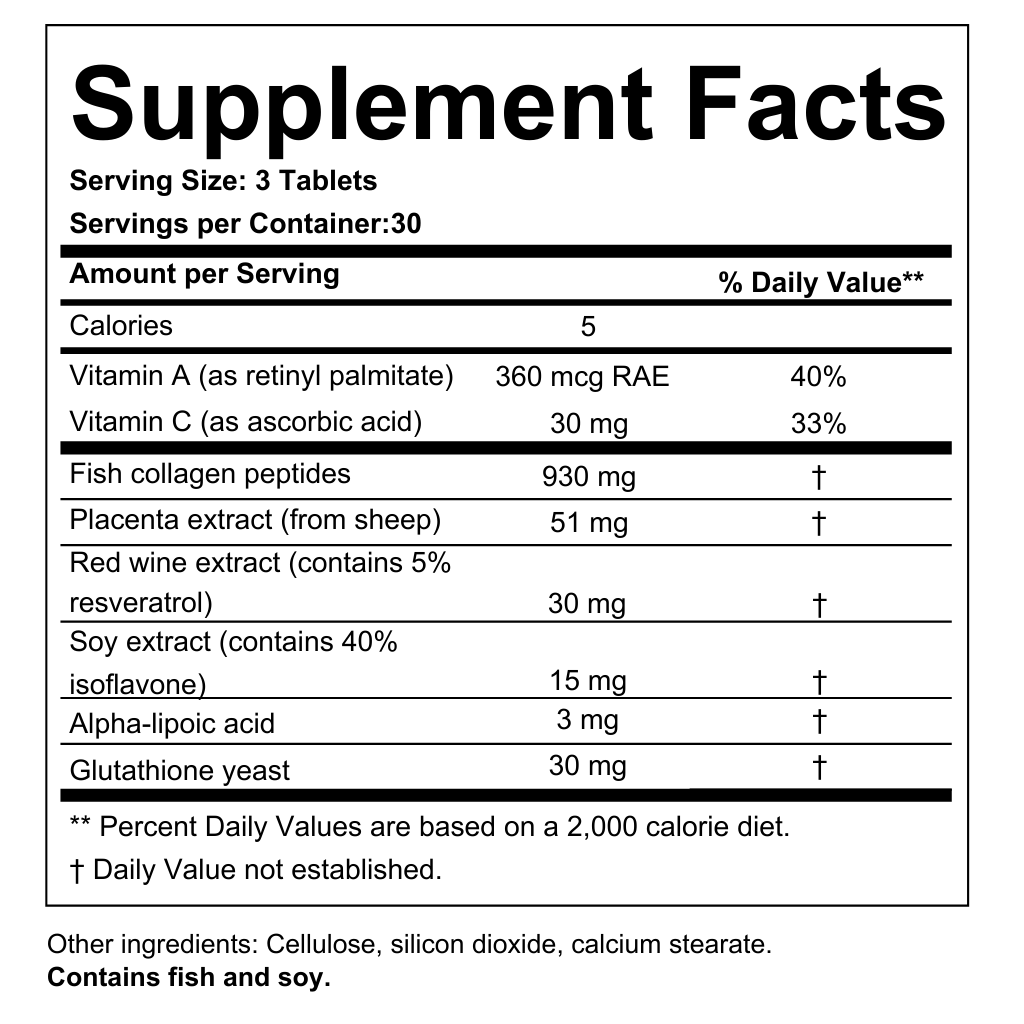 Forever Beaumore Beauty Dose Supplement Facts